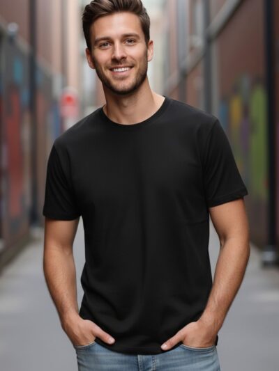 Men's premium black regular fit t-shirt by Onita