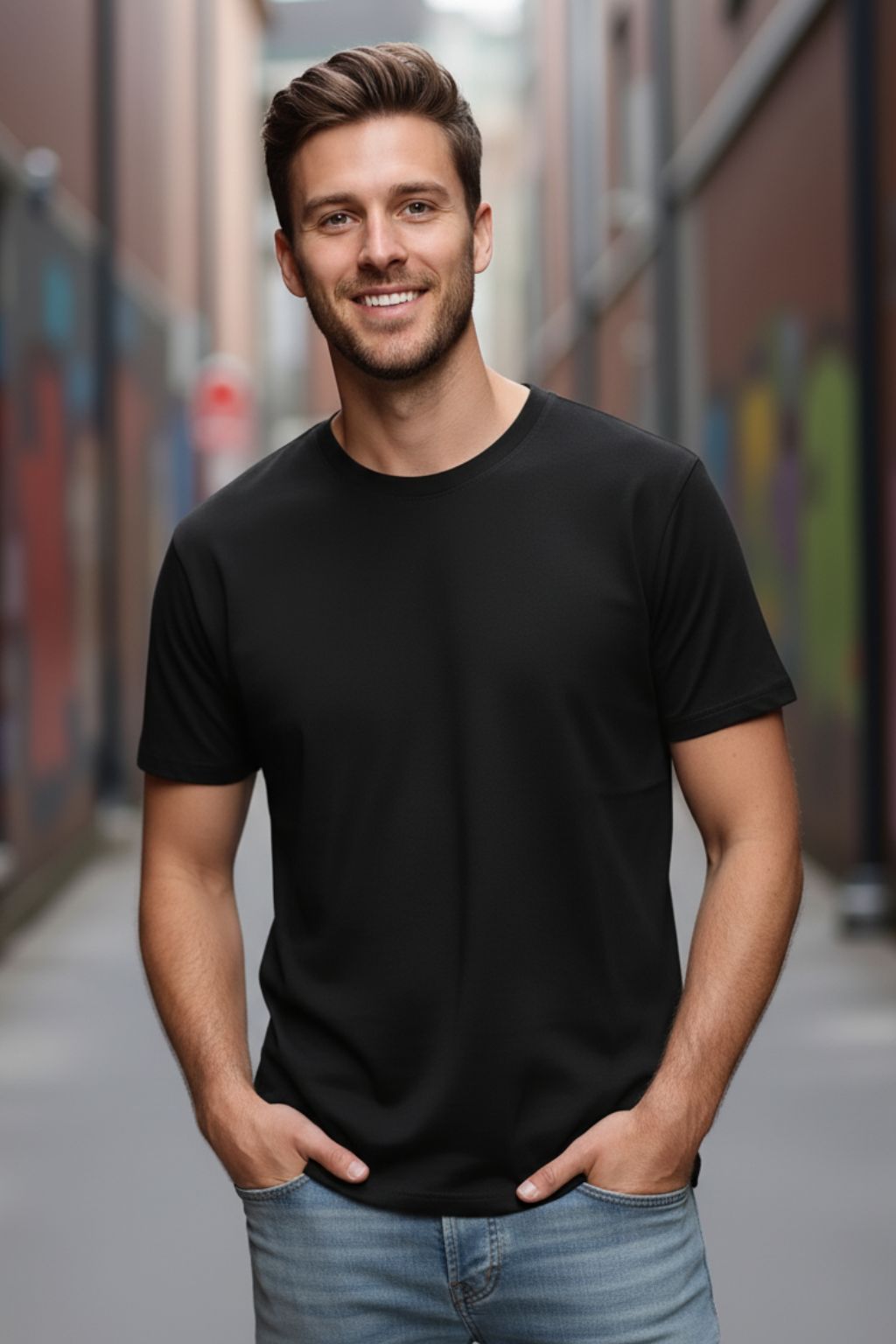 Men's premium black regular fit t-shirt by Onita