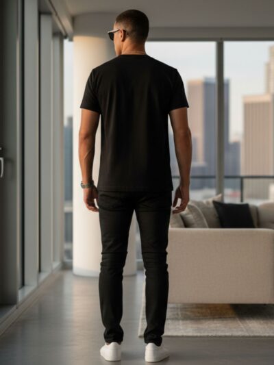 Men’s black full sleeve regular fit “Word Hard” printed t-shirt by Onita