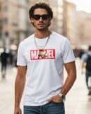 Marvel-inspired white regular fit t-shirt for men by Onita